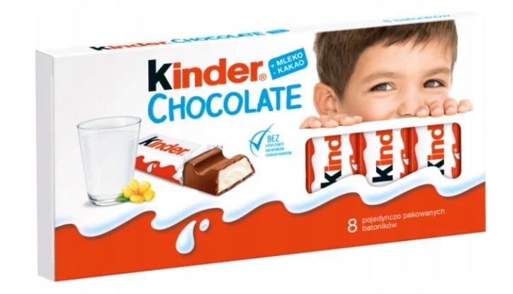 Czekolada Mleczna Kinder Ferrero karton zgrzewka 10 szt x100g dzień dziecka