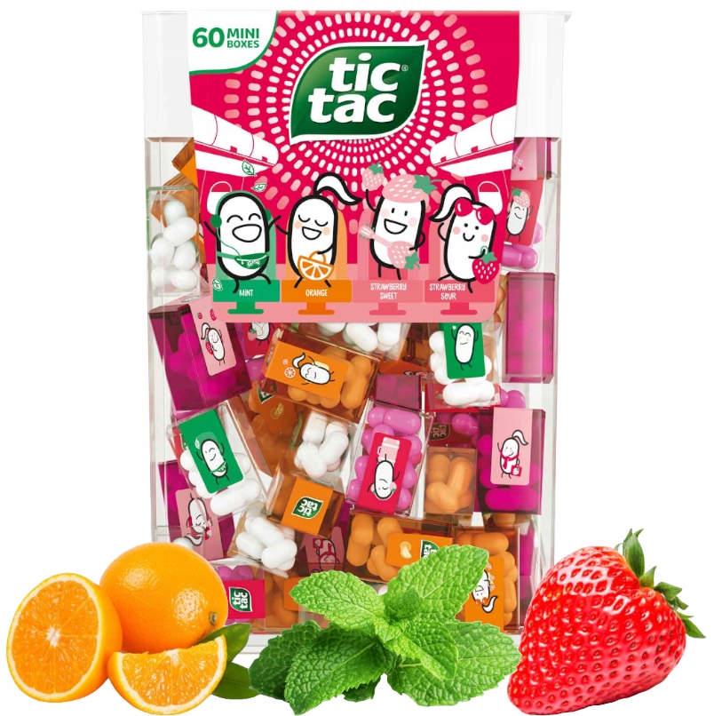 Cukierki Tic Tac Travel Mini Mix Owocowe Mięta Truskawka Pomarańcza 228g