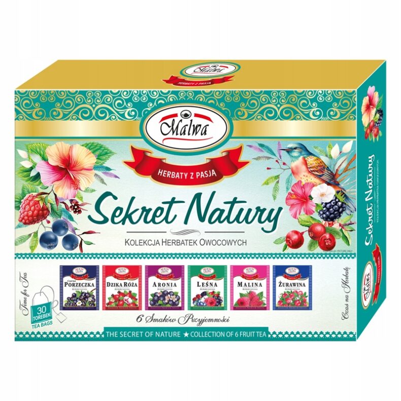 Malwa Sekret Natury Zestaw Herbat Herbata Owocowa Mix Smaków Owocowe 60g