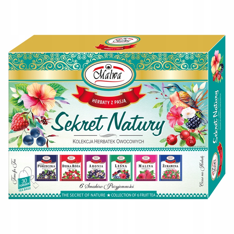 Malwa Sekret Natury Zestaw Herbat Herbata Owocowa Mix Smaków Owocowe 60g