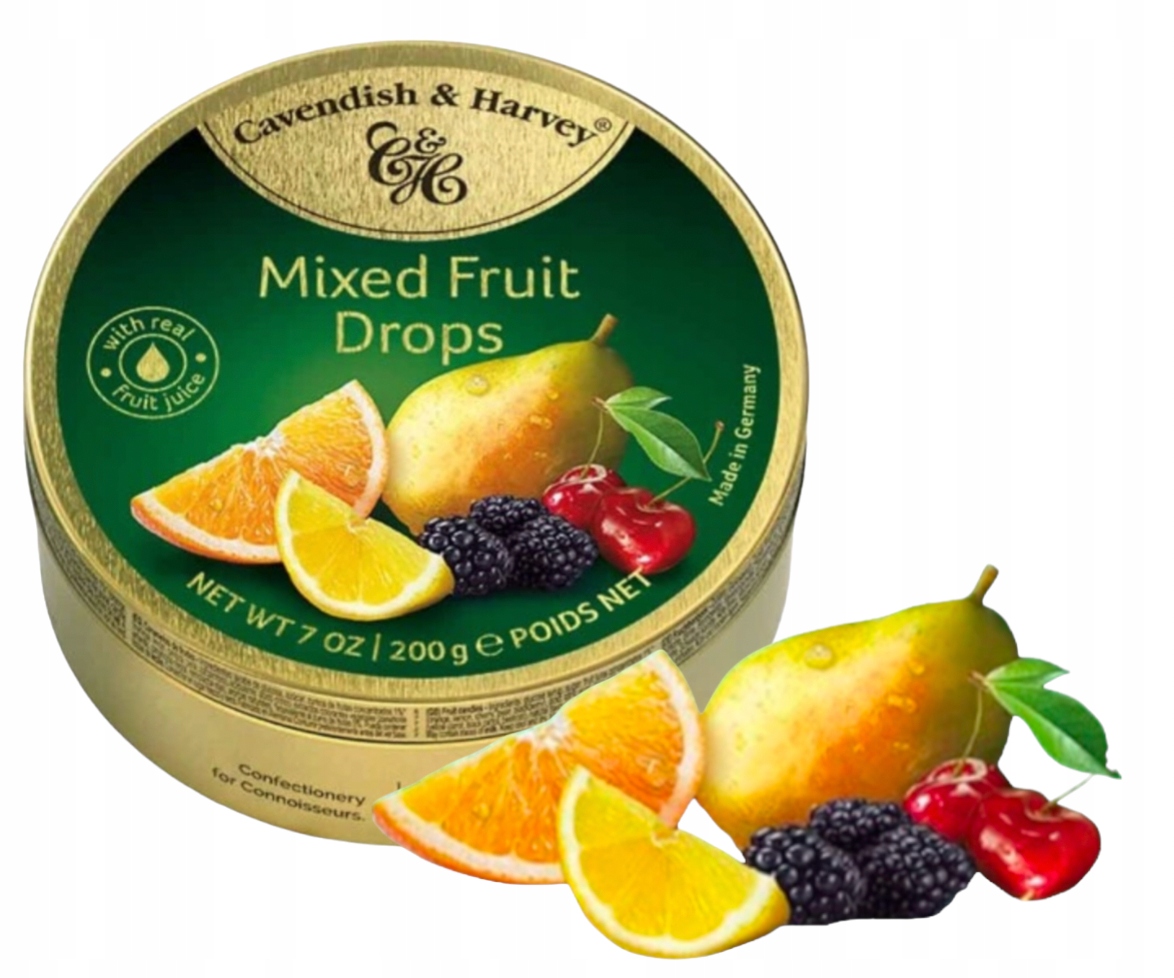 Cukierki Cavendish & Harvey Mixed Fruit Drops Landrynki Owocowe Mix 200g DE