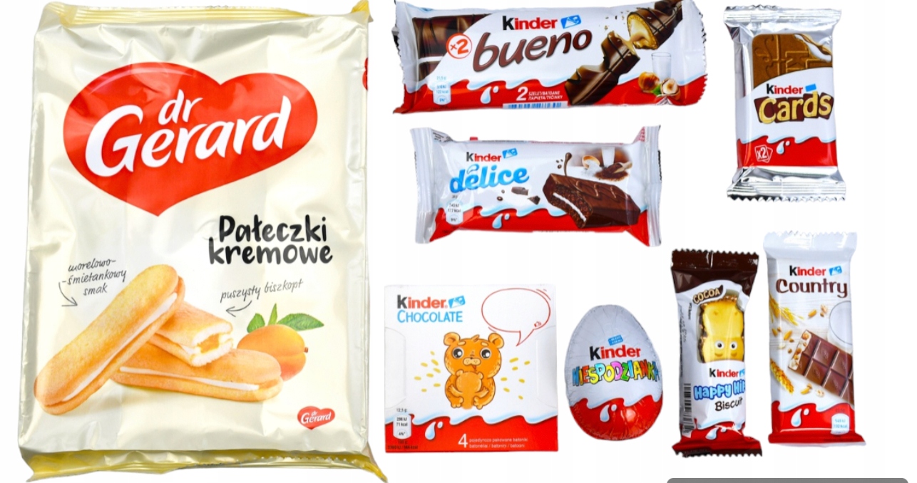 Paczka Słodyczy Kinder Zestaw Prezentowy Upominek koniec roku szklnego
