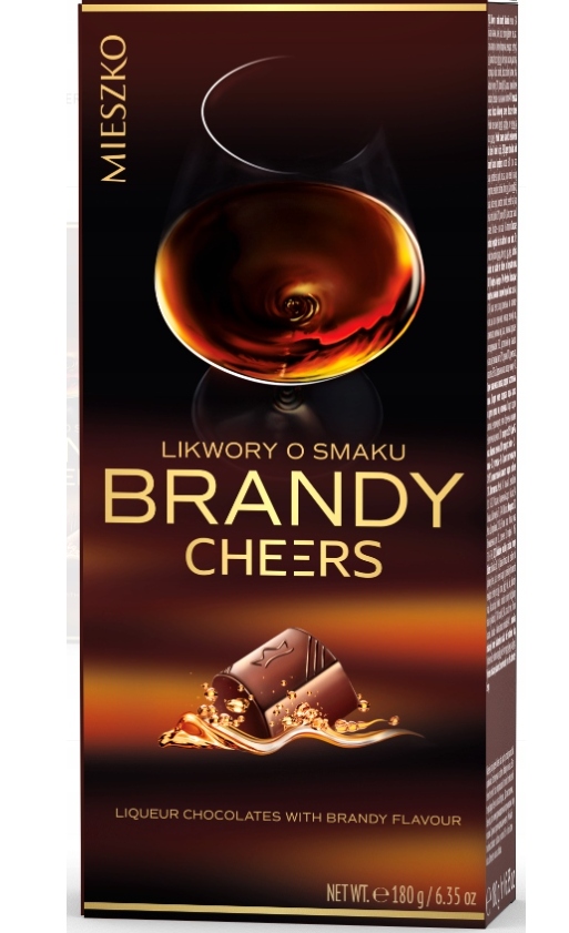 Mieszko Cheers Likwory taty prezent Brandy Czekoladki Praliny Bombonierka 180g
