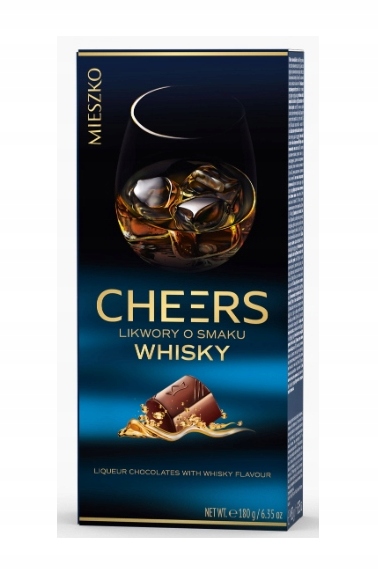 Mieszko Cheers Likwory dzień taty ojca Whisky Bombonierka Czekoladki 180g