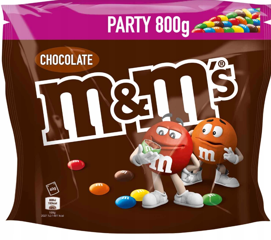 Cukierki M&M'S czekoladowe draże z Niemiec 800g dzień dziecka dla dzieci