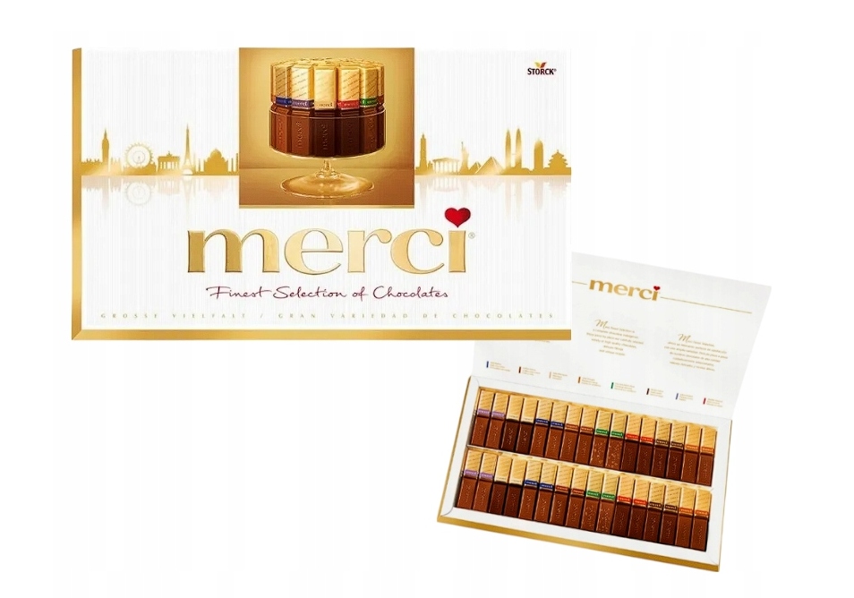 Podziękowanie Bombonierka Merci 400g Storck prezent czekoladki dziękuję