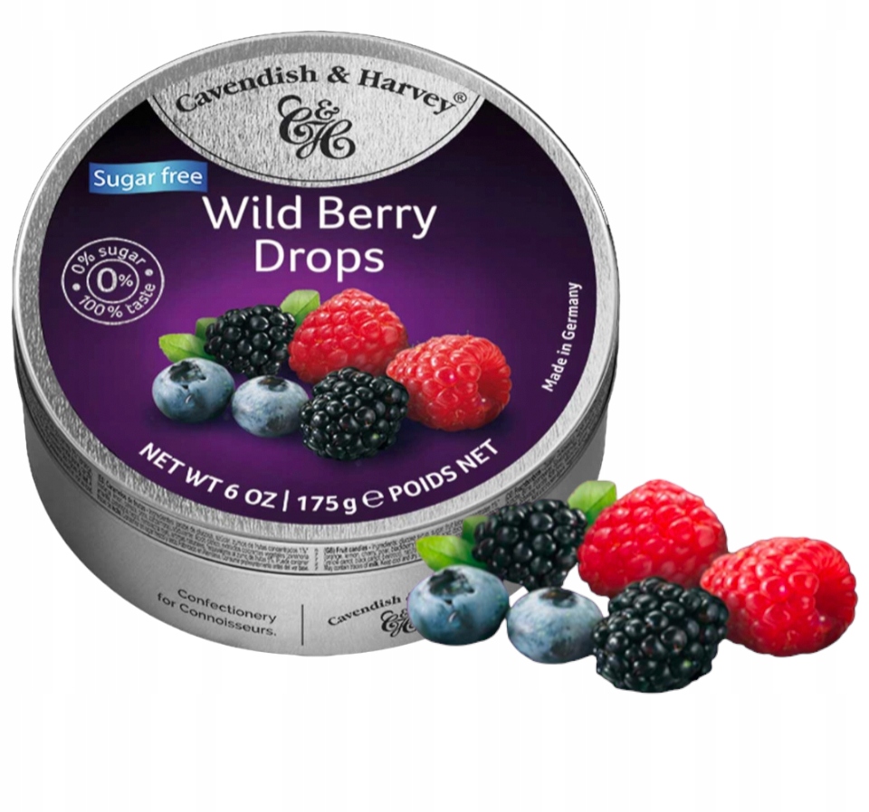 Cukierki Bez Cukru Tropical Fruit Cavendish w puszce 175g landrynki