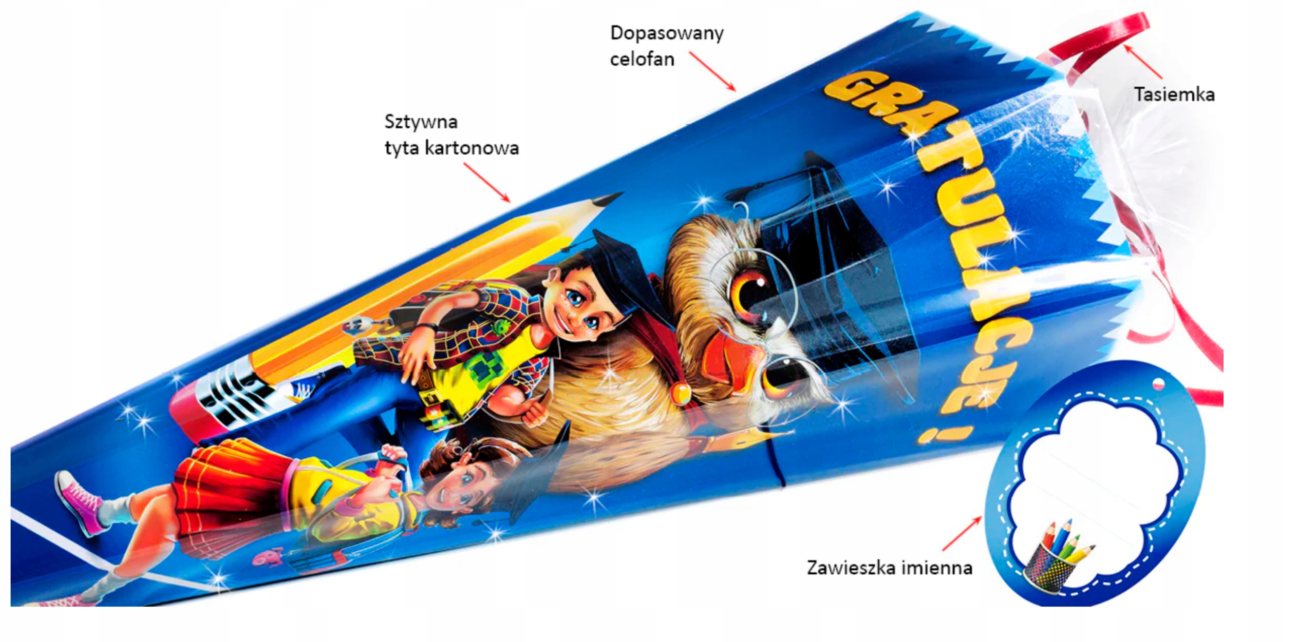 Tyta XXL 60 cm Róg Obfitości Pasowanie pusta Rozpoczęcie roku DLa dzieci