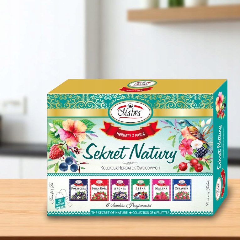 Malwa Sekret Natury Zestaw Herbat Herbata Owocowa Mix Smaków Owocowe 60g