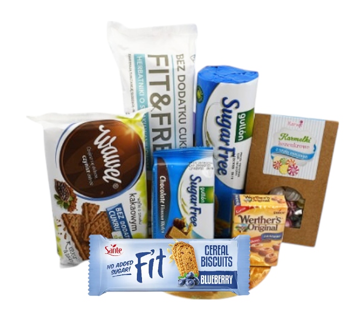 Bez Cukru Paczka Słodycze fit cukierki Słodyczy diabetyków cukrzyków zestaw