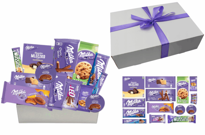 Zestaw Słodyczy Milka Prezent Urodziny Dzień Dziecka Box Słodycze Czekolada
