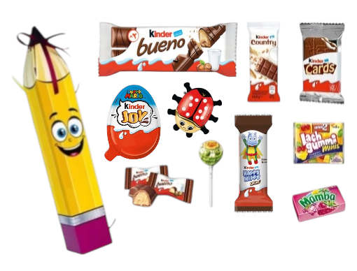 Tyta Kinder słodycze pasowanie ucznia ołówek pierwszoklasisty przedszkolaka