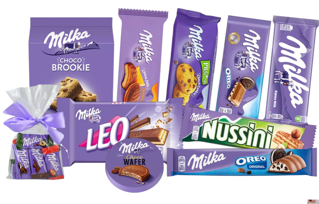 Kosz Prezentowy Słodycze Milka na Prezent Box Mikołaj ŚWIĘTA PACZKA zestaw