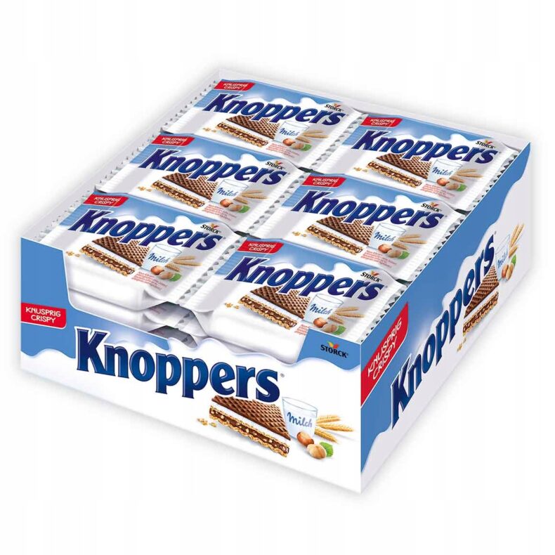 Wafle Knoppers Baton Orzechowy Kakaowe Wafelki Storck Nadziewane 25gx24