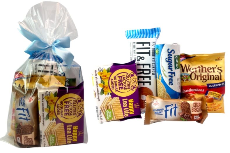 Zestaw słodyczy Bez Cukru Karmelki Cukierki cukrzyków ciastka diabetyków