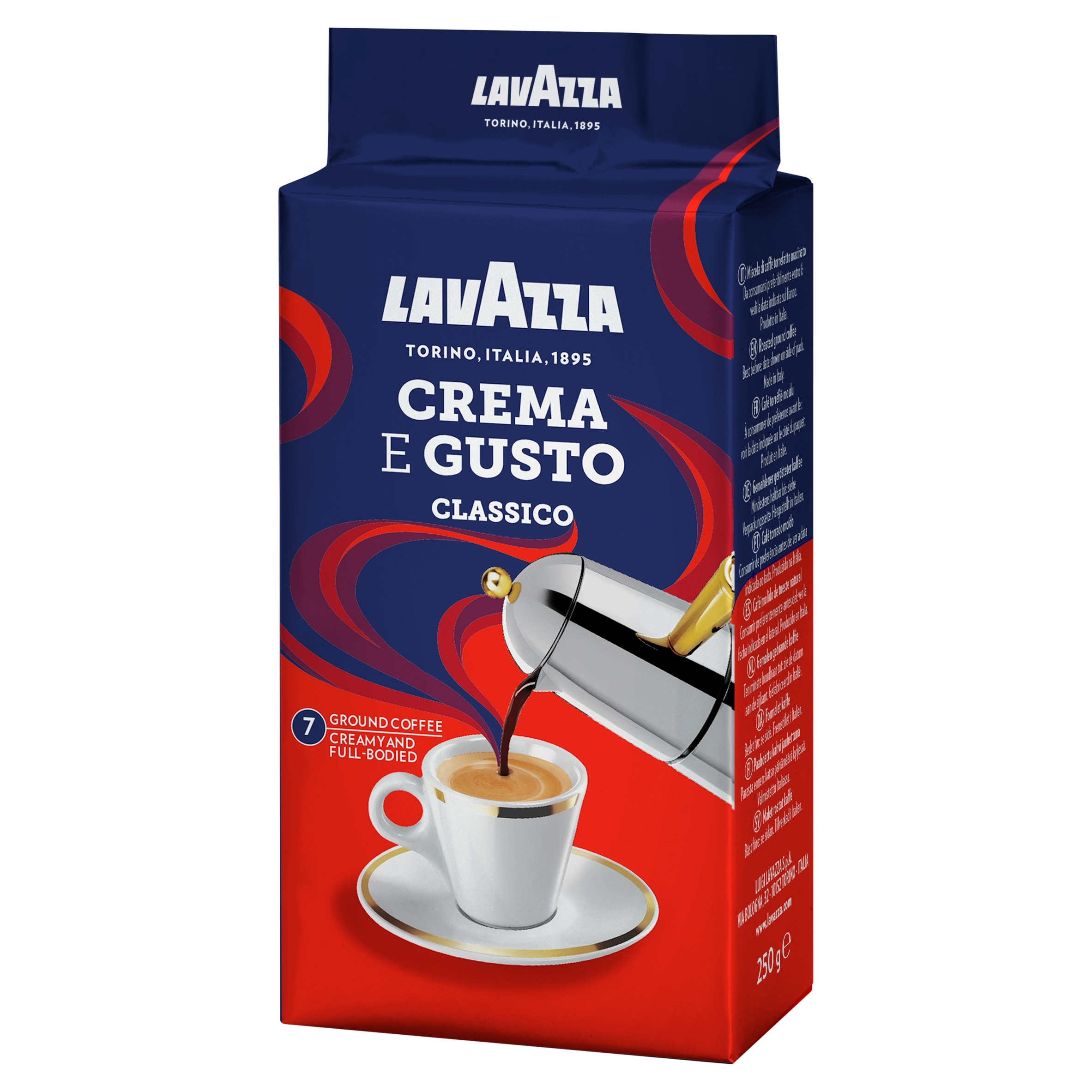 Lavazza Kawa Mielona Crema e Gusto Klasyczna Parzona Na Prezent 250g parzenia