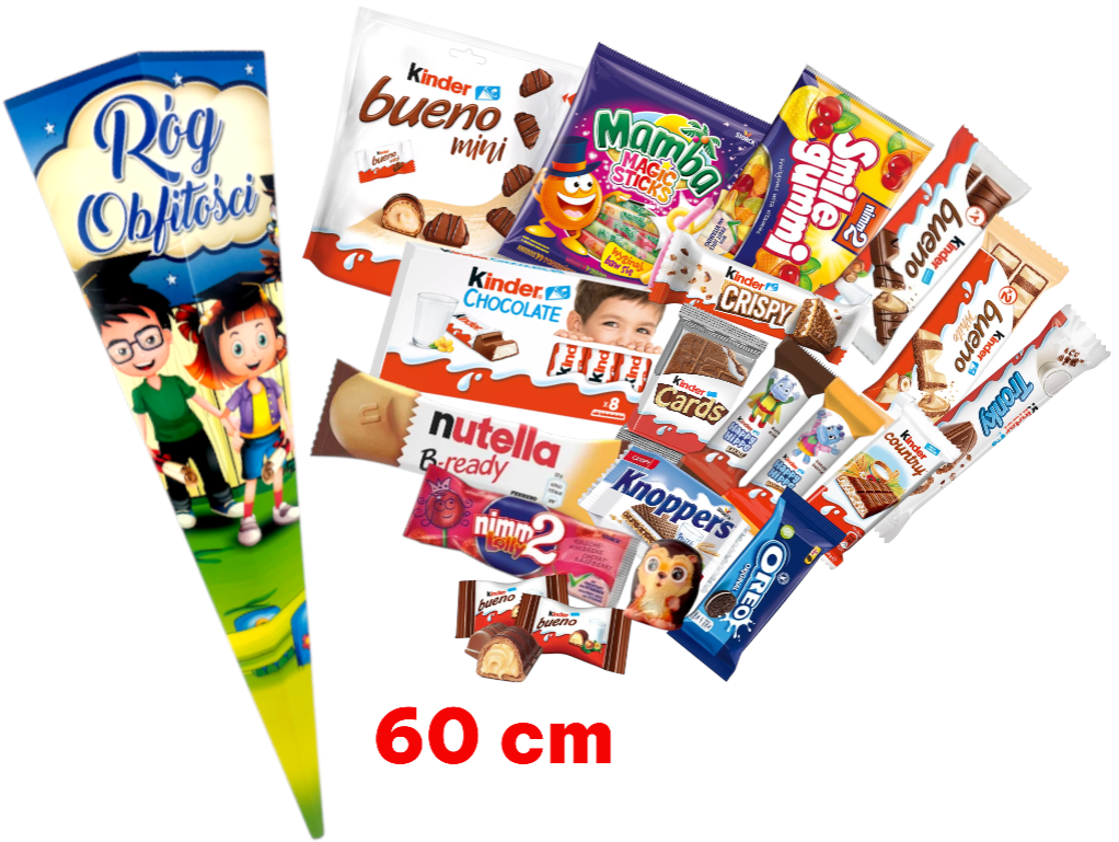 Kinder Tyta na rozpoczęcie roku szkolnego dla uczniów pierwszoklasisty pasowanie 60cm róg