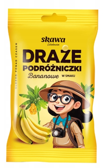Skawa Draże Kokosowe Śmietankowe korsarz księżniczki BANANOWE 8 x70g dzieci
