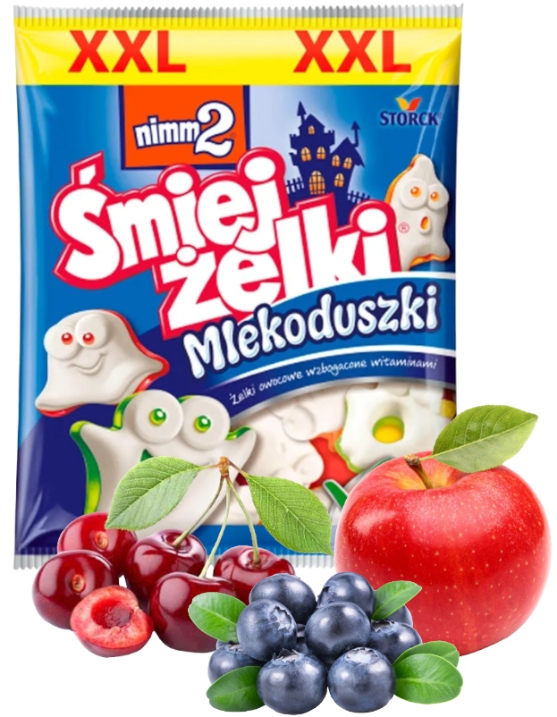 Storck Nimm2 ŚmiejŻelki Mlekoduszki Żelki Pianki Owocowe Duszki Mix 165g halloween