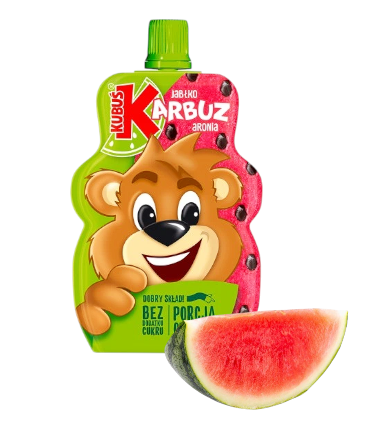 Kubuś Zestaw Musy Truskawka Arbuz Banan Mus Bez cukru Dla Dzieci 3x100g