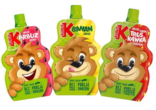 Kubuś Zestaw Musy Truskawka Arbuz Banan Mus Bez cukru Dla Dzieci 3x100g