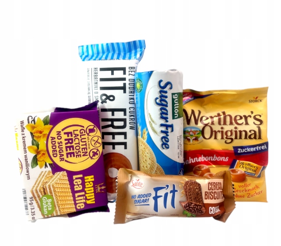 Zestaw słodyczy Bez Cukru Karmelki Cukierki cukrzyków ciastka diabetyków