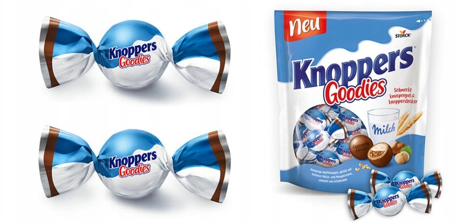 Storck Knoppers Goodies Cukierki Kulki Waflowe Nadziewane Orzechowe 180g DE paczka