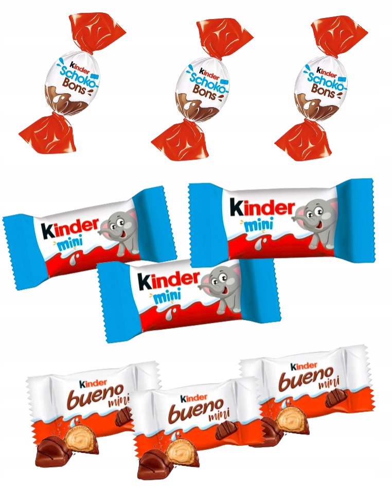 Paczka Słodyczy Zestaw 9szt mini Kinder dzień chłopaka święta Mikołaj dzieci