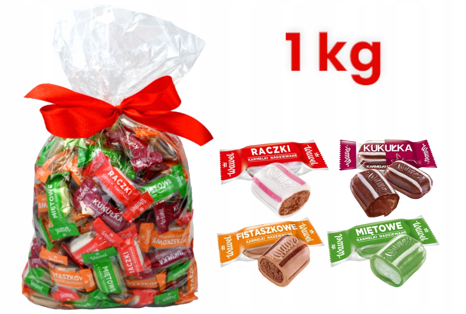Cukierki z Wawelu karmelki Fistaszki Kukułka Miętowe Raczki mi smaków 1kg na wagę