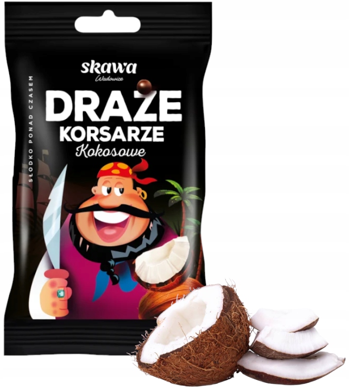 Skawa Draże Kokosowe Śmietankowe korsarz księżniczki BANANOWE 8 x70g dzieci