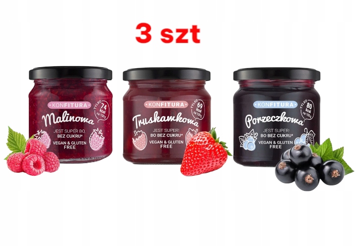 Konfitura Devaldano Malina Bez Cukru zestaw 3x190g diabetyków cukrzyków