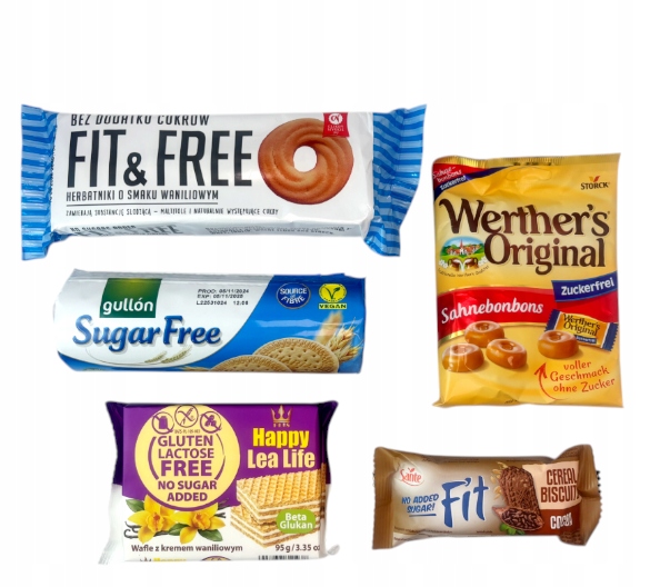 Zestaw słodyczy Bez Cukru Karmelki Cukierki cukrzyków ciastka diabetyków