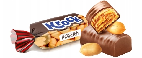 Roshen Krock Cukierki Karmelowe z orzechami Nadziewane Orzechy Karmel 1kg na wagę