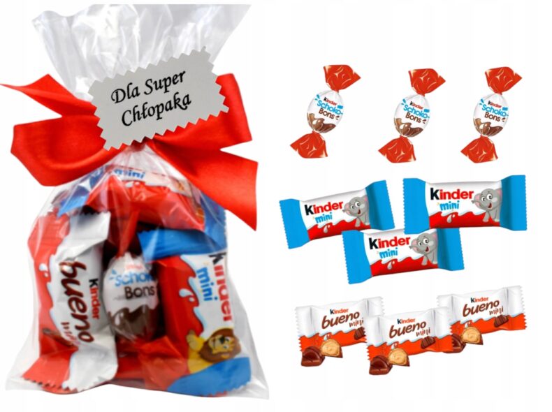 Paczka Słodyczy Zestaw mini Kinder czekoladki Dzień chłopaka dla dzieci chłopców