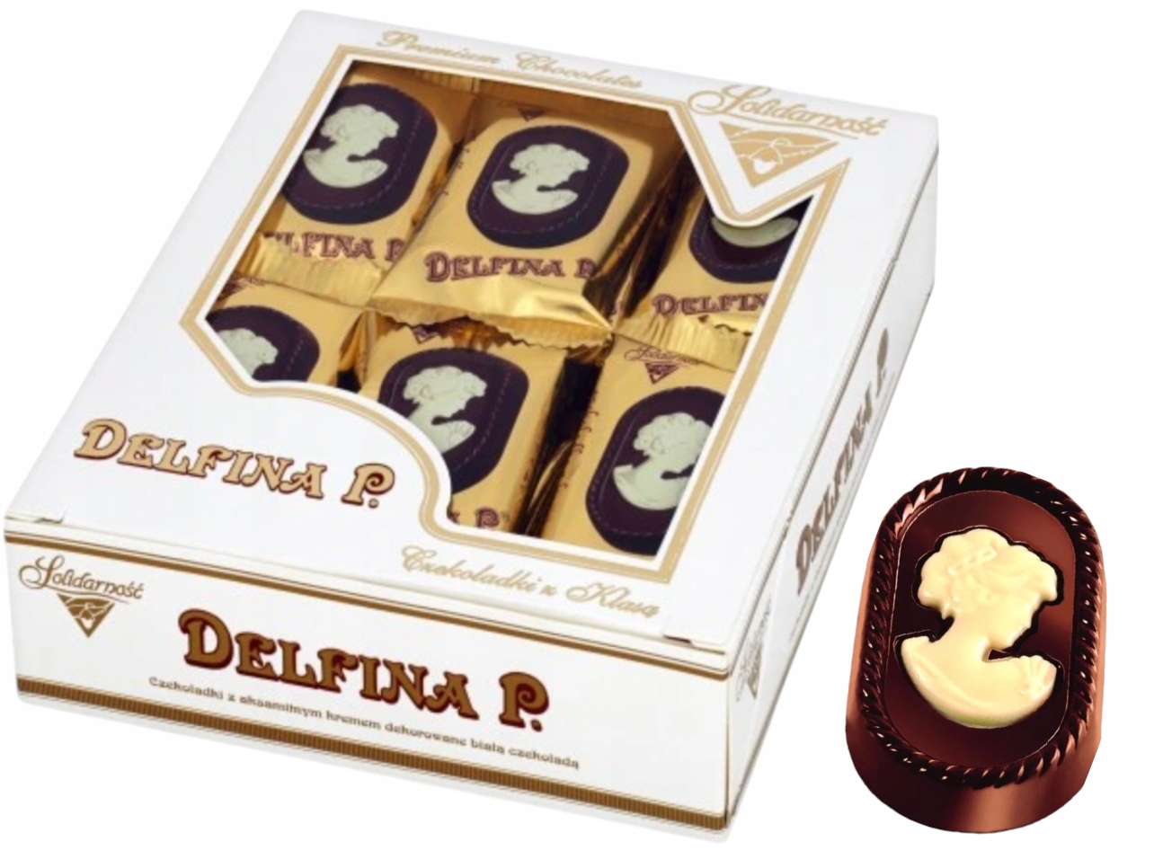 Solidarność Czekoladki Delfina P. Czekolada z Likierem Adwokat Święta 480g prezent bombonierka
