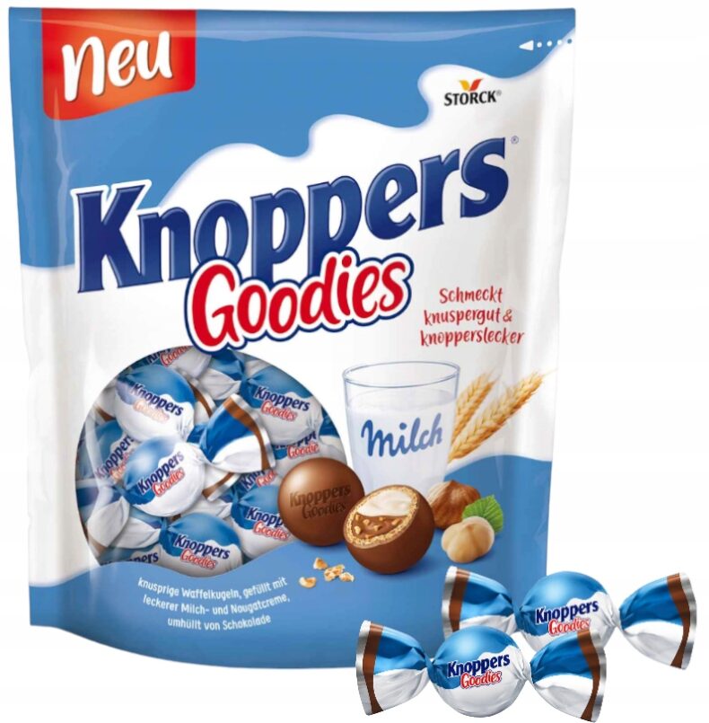 Storck Knoppers Goodies Cukierki Kulki Waflowe Nadziewane Orzechowe 180g DE paczka