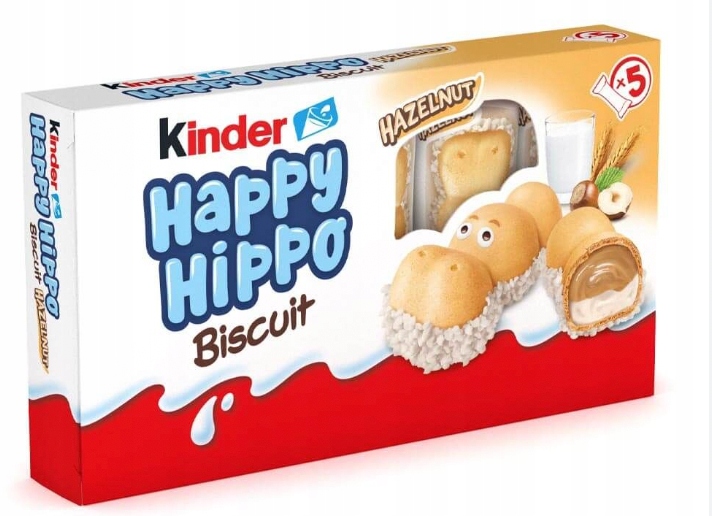 Batoniki Kinder Happy Hippo Orzechowe 5x20,7g DE Hipcie baton wafel dzieci MIKOŁAJ PACZKA