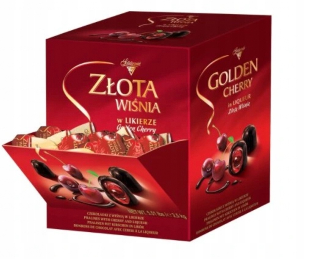 Czekoladki Solidarność Złota Wiśnia w likierze 1kg wiśnie cukierki święta na choinkę