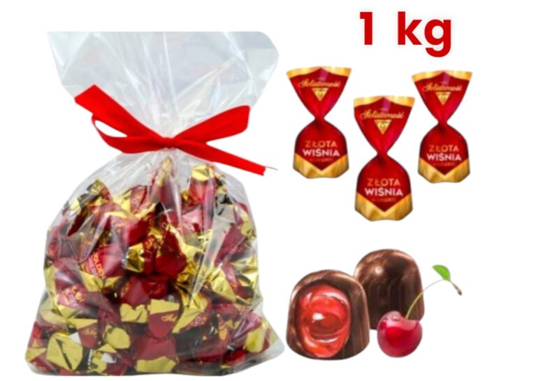 Czekoladki Solidarność Złota Wiśnia w likierze 1kg wiśnie cukierki święta na choinkę