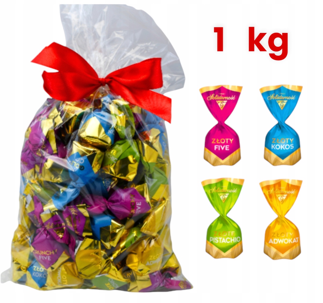 Solidarność Złote Praliny Cukierki Adwokat Pistacja 1 kg ŚWIĘTA NA CHOINKĘ PREZENT
