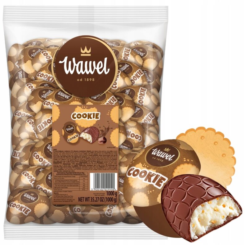 Wawel Cookie Cukierki Kakaowe z Herbatnikami Nadziewane Czekoladki 1kg ŚWIĘTA MIKOŁAJ CHOINKĘ