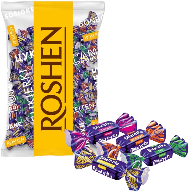 Roshen Cukierki Galaretki Owocowe w Czekoladzie Galaretka dla dzieci 1kg święta Mikołaj choinkę