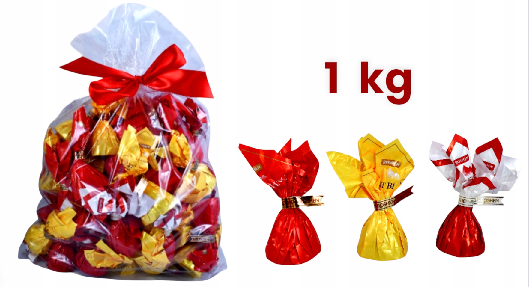 Roshen Cukierki Praliny Mont Blanc Migdał Kokos Migdałowe na Święta 1 kg świąteczne