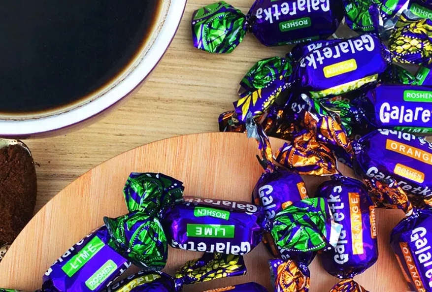 Roshen Cukierki Galaretki Owocowe w Czekoladzie Galaretka dla dzieci 1kg święta Mikołaj choinkę