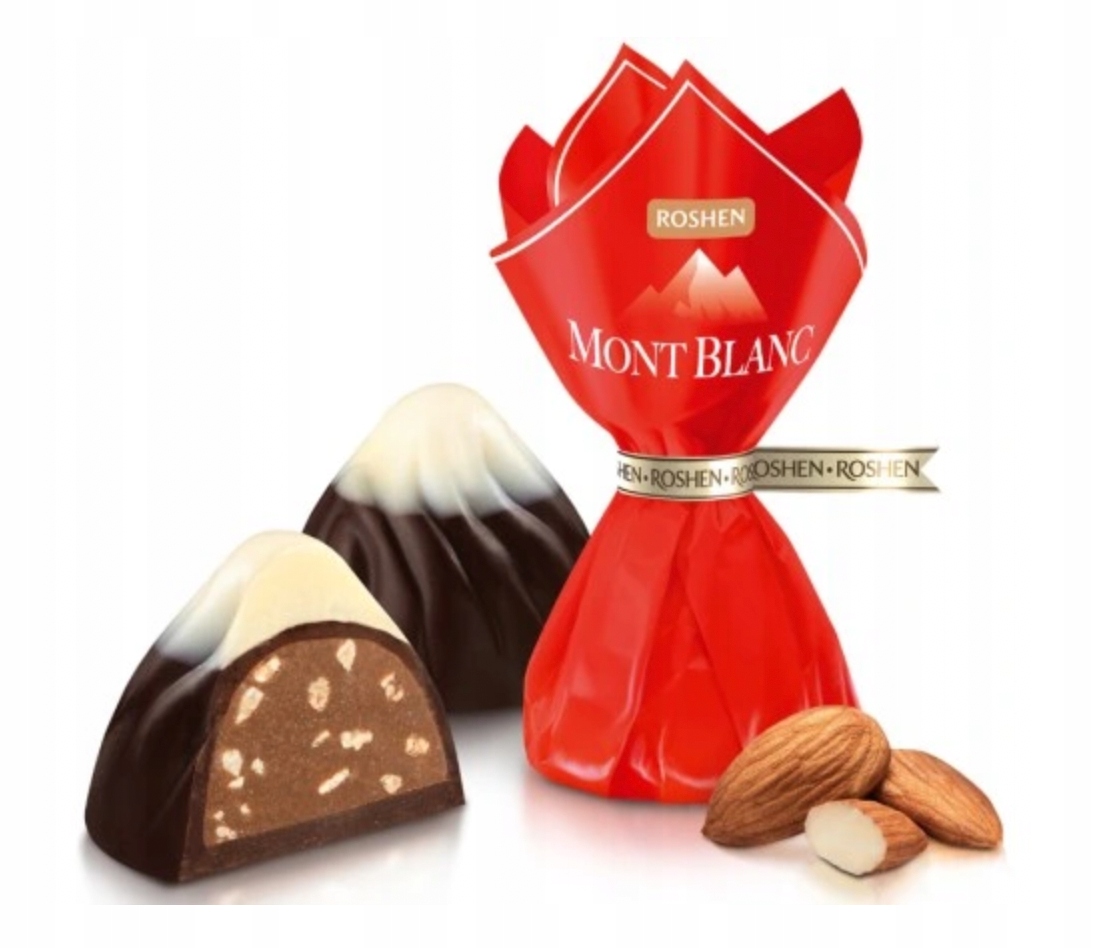 Roshen Cukierki Praliny Mont Blanc Migdał Kokos Migdałowe na Święta 1 kg świąteczne