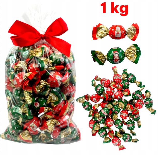 Święta Mikołaja Vobro Cukierki Pralinki Choinkę dzieci Prezent 1kg Mikołaj świąteczne