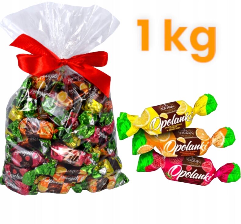 Cukierki Odra Opolanka galaretka w czekoladzie 1 kg galaretki owocowe wagę Mikołaj święta