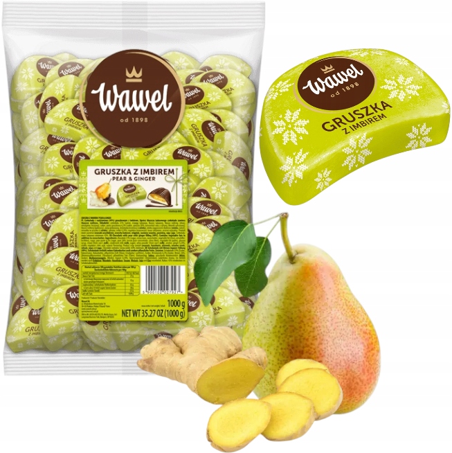 Wawel Pralinki Czekoladki Gruszka z Imbirem Imbir Na Święta Prezent 1kg
