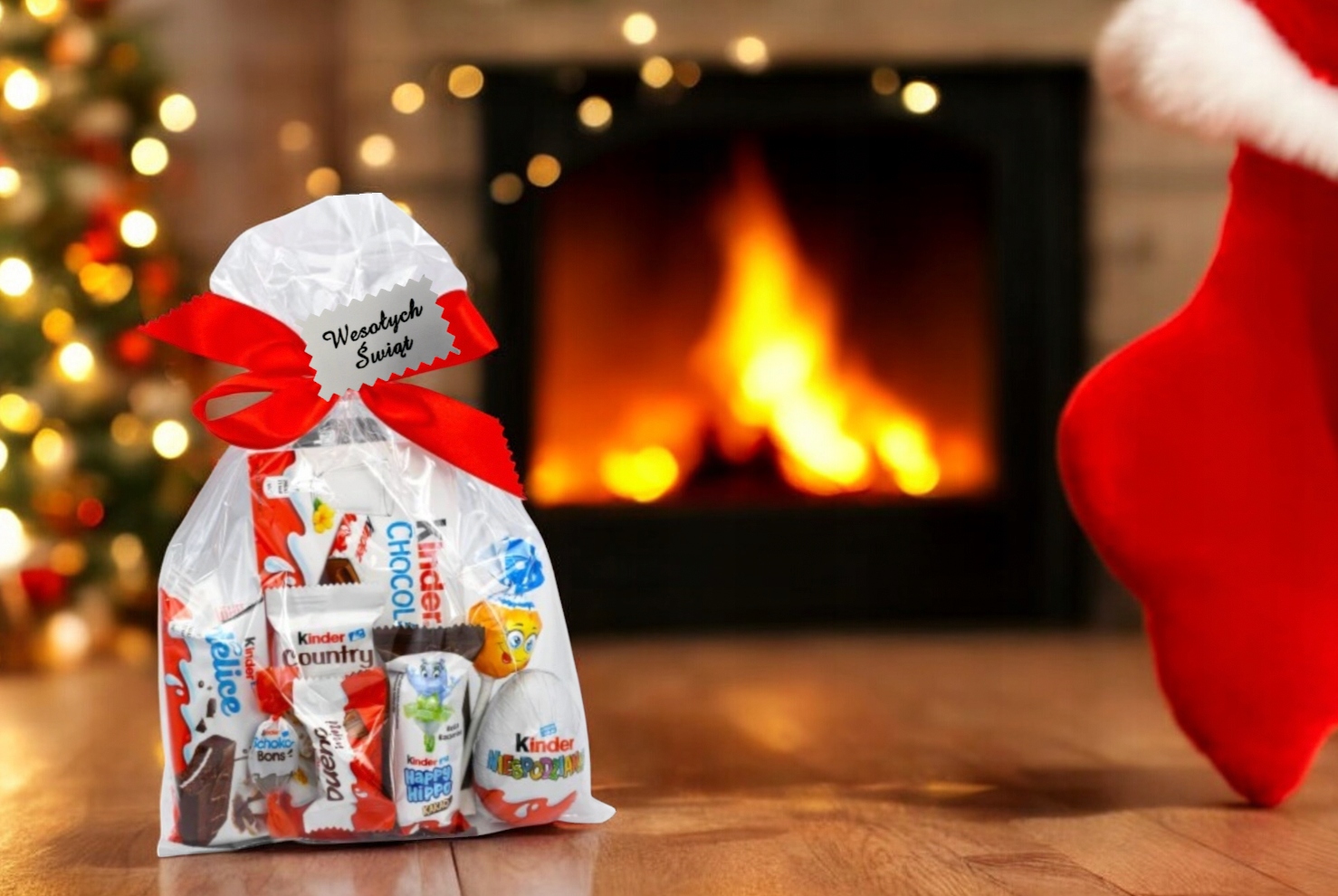 Kinder Zestaw Słodycze Prezent Pod Choinkę Paczki Święta Mikołaj dla dzieci