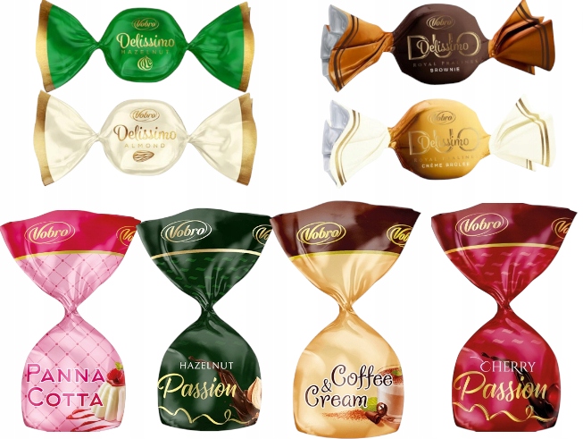 Vobro Cukierki Praliny Orzechowe Brownie Święta Wiśnia 1kg prezent